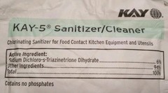 Lot of 2 Packets Kay 5 Sanitizer/Cleaner For Kitchen And Utensils (Each Is 6 oz)
