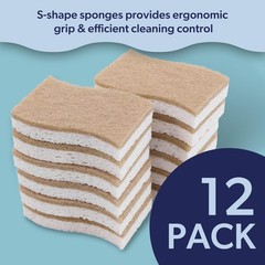 Happimess Wpe2000A-12Set Natural Plant Based Non-Scratch Sisal Hemp/Cellulose