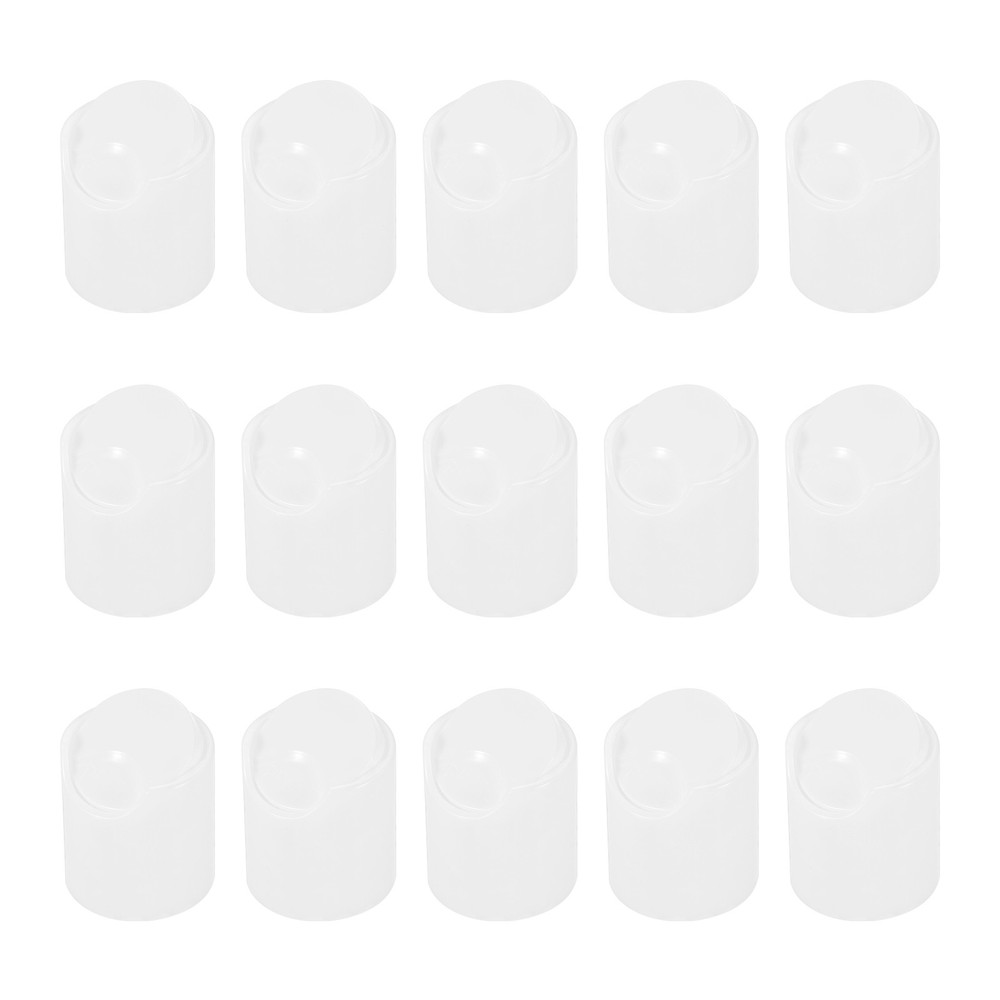 15Pcs White Disc Top Caps Replacement 20/410 Press Disk Cap 0.9×0.8×0.7”