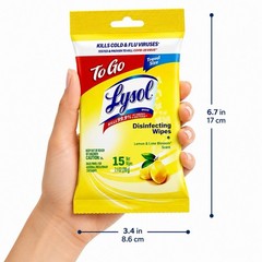 Free Shipping Lysol To Go Disinfecting Wipes Lemon Lime Scent, 15 Ct. Pack of 4