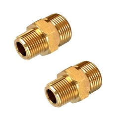2 Pcs M22 Pressure Washer Fittings, Brass 3/8 Inch 14mm, 0.375 inches,