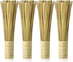 4 Pcs 12 Inches Bamboo Wok Brush Bamboo Kitchen Cleaning Brush Pot Scraper