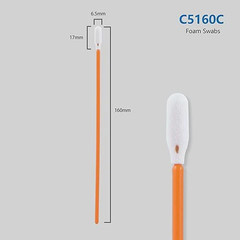 AAWipes Foam Cleaning Swab 6.3 in Long Spon 100 pcs, Round Head C5160C