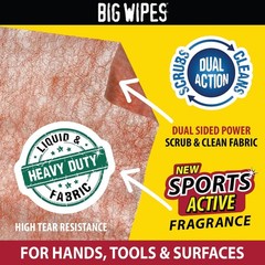 Big Wipes Heavy Duty Industrial Hand Cleaning Wipes Textured Scrubbing