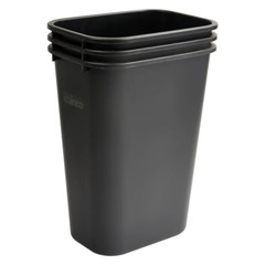 Janitorial Rectangular Waste Baskets Black 41 Quart 15 1/4Wx11Dx19 5/8H Inch