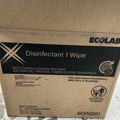 NOB Case of 12 ECOLAB Disinfectant Wipes 220ct Per Container