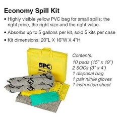 Brady Skh-Pp Spill Kit, 5 Gal Volume Absorbed Per Kit, Bag, Yellow