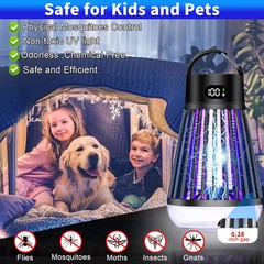 Bug Zapper Indoor Outdoor, 2000V Rechargeable Mosquito Fly Zapper Kilers