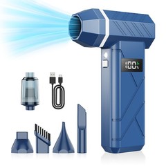Dzaki Compressed Air Duster & Vacuum 2-in-1, 140000RPM Electric Navy