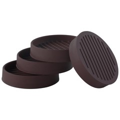 2.5×2.5 Round Rubber Furniture Caster Cups, Anti-Sliding 4 Pcs Brown, Brown