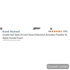 Rockwell InVade Hot Spot 24 Inch Hose Extension Actuator Flexible Made in USA