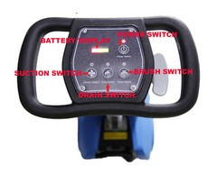 11″ 180 Deg Rotation Brush Walk Behind Floor Scrubber w/24V 12Ah Battry Powered