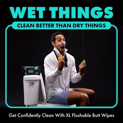 DUDE Wipes Flushable – 3 Pack, 144 Count – 48 (Pack of 3), White