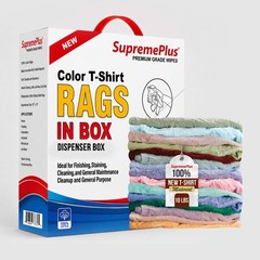 New Color Knit T-Shirt Rags – 10 lbs. Compressed Box for Multipurpose Cleaning