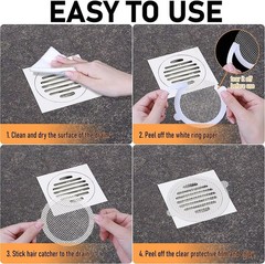 50 Pack Disposable Shower Drain Hair Catcher Mesh Sticker Strainers for Shower