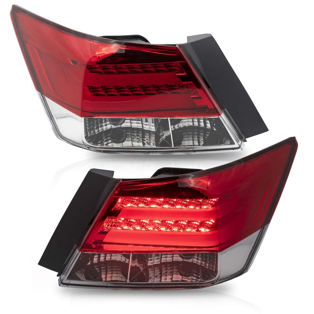 Tail Lights Fit Accord Inspire 8th Gen Sedan 2008-2013 Red Clear 2PCS
