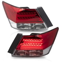 Tail Lights Fit Accord Inspire 8th Gen Sedan 2008-2013 Red Clear 2PCS