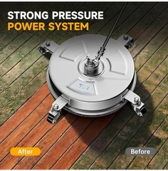 14″ Stainless Steel Pressure Washer Surface Cleaner with 4 Caster Wheels,4000psi