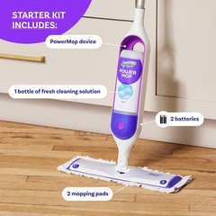 Swiffer PowerMop Multi-Surface Mop Kit for Floor Cleaning, Purple and White