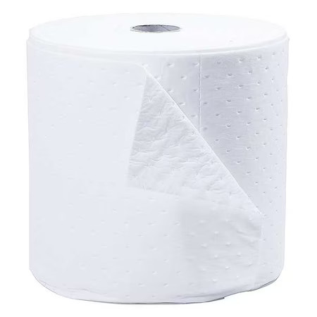 Brady Sxt15p Sorbent Roll, 18 Gal, 15 In X 150 Ft, Oil, White, Polypropylene