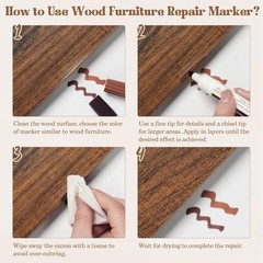 8 Color Wood Marker+Wax Stick, Maple, Oak, Cherry, Walnut, Mahogany, White,…