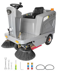 50.4″ Ride-on Floor Sweeper Industrial Machine 26.5 Gallon Dustbin 92600 Sqft/h