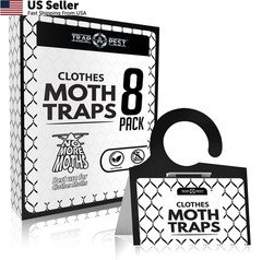 8 Pack Clothing Moth Traps Non Toxic Pheromone Sticky Trap for Closets USA