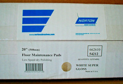 20″ Norton 54212 Floor Buffer Pad Low Speed Dry Polish White Super Gloss -5 Pads