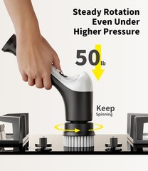 Black Cordless Electric Spin Scrubber Household Cleaning Brush with 6 Heads