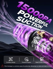 ZJZJ Handheld Vacuum Cordless, 15000PA Powerful Suction Hand Purple & Gold