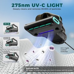 Haushof Mattress Vacuum Cleaner 15Kpa Bed Vacuum Cleaner 275Nm Uv-C Light 140F