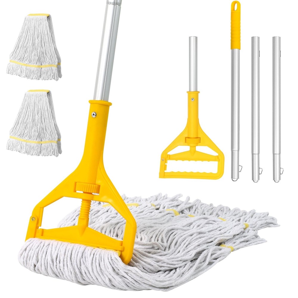 Commercial Mop Heavy Duty Industrial Mop- 3 Extra Large Cotton Looped Heads, …