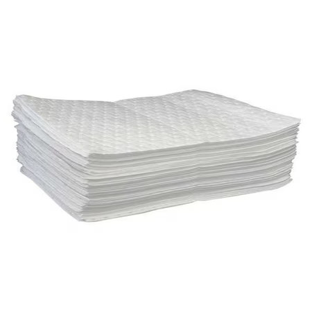 Oil-Dri L90856 Sorbent Pad, 13 Gal, 15 In X 19 In, Oil, White, 100 Pk