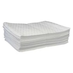 Oil-Dri L90856 Sorbent Pad, 13 Gal, 15 In X 19 In, Oil, White, 100 Pk