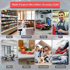 HOMERHYME Shop Towels Rags, 100 Pack Microfiber Cleaning Cloth 100 Pack, Red