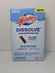 Windex Disolve Concentrated Pod 2 pack refills dissolves makes 2 26 oz bottles