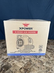 XPOWER P-830H 1 HP Commercial Air Mover Floor Dryer Fan w/ Handle & Wheels