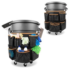 Trash Can Caddy Bag Fit 32-55 Gallon Garbage Bin, Cleaning Caddy Bag with Adj…
