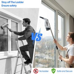 Yardsignup Window Vacuum Squeegee Cordless Window Vacuum Cleaner 2000Pa
