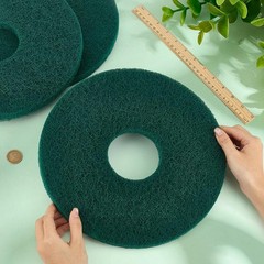 Mayjoydiy 3Pcs Green Round Scrub Pads For Floor Buffer Machine Floor Round