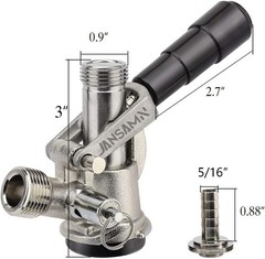 Keg Coupler, Sankey D Tap with 304 Stainless Steel Probe, Black