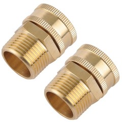 2 Pack Garden Hose Adapter,3/4″ NPT X 3/4″ GHT Connector with 3/4 inch, Brass