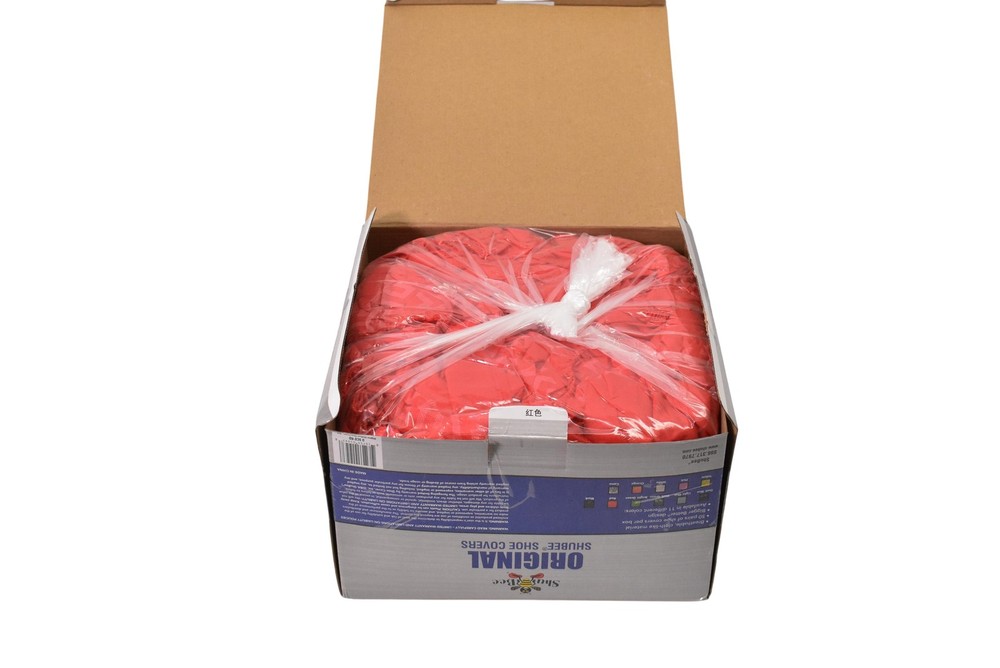 ShuBee Original Red Shoe Covers Disposable Boot Protectors Box Of 50 Pairs