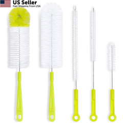 Bottle Cleaning Brush Set – Long Handle Cleaner for 5 Piece Set, Green