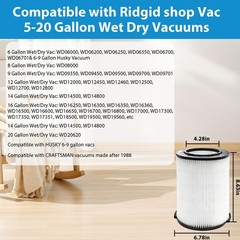 VF4000 Replacement Filter for RIDGID 72947 5-20 Gallon Wet/Dry 1-Pack