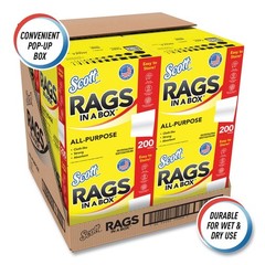 Scott 75260CT 12″ x 9″ POP-UP Rags in a Box – White (1600/Carton) New