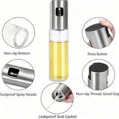 Aoiutrn 2-Pack 100ML Glass Mister Bottles for Oil & Vinegar, Heavy-Duty black