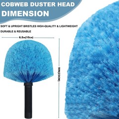 2pcs Spider Web Brush Head Twist On Cobweb Cleaner for Standard Acme Threaded Po