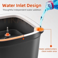 Spin Mop and Bucket Set with 2 Replaceable Microfiber Mop Pads with Self Sepa…