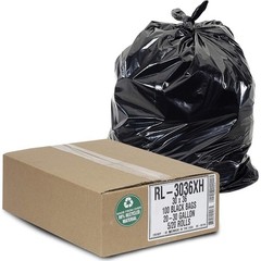 Aluf Plastics – RL-3036XH 20-30 Gallon Trash Can 100 Count (Pack of 1), Black